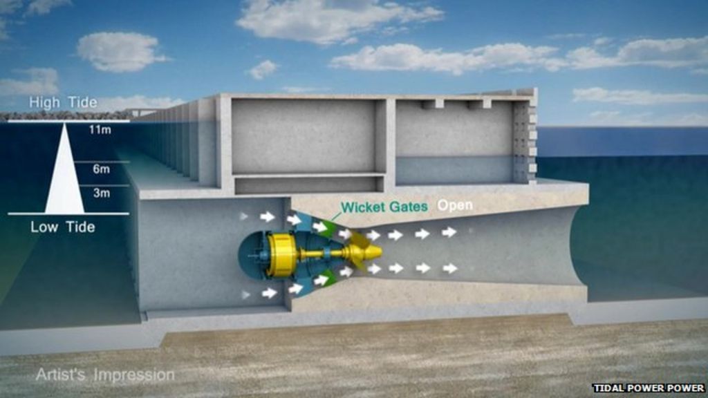 How does a tidal lagoon power plant work? BBC News