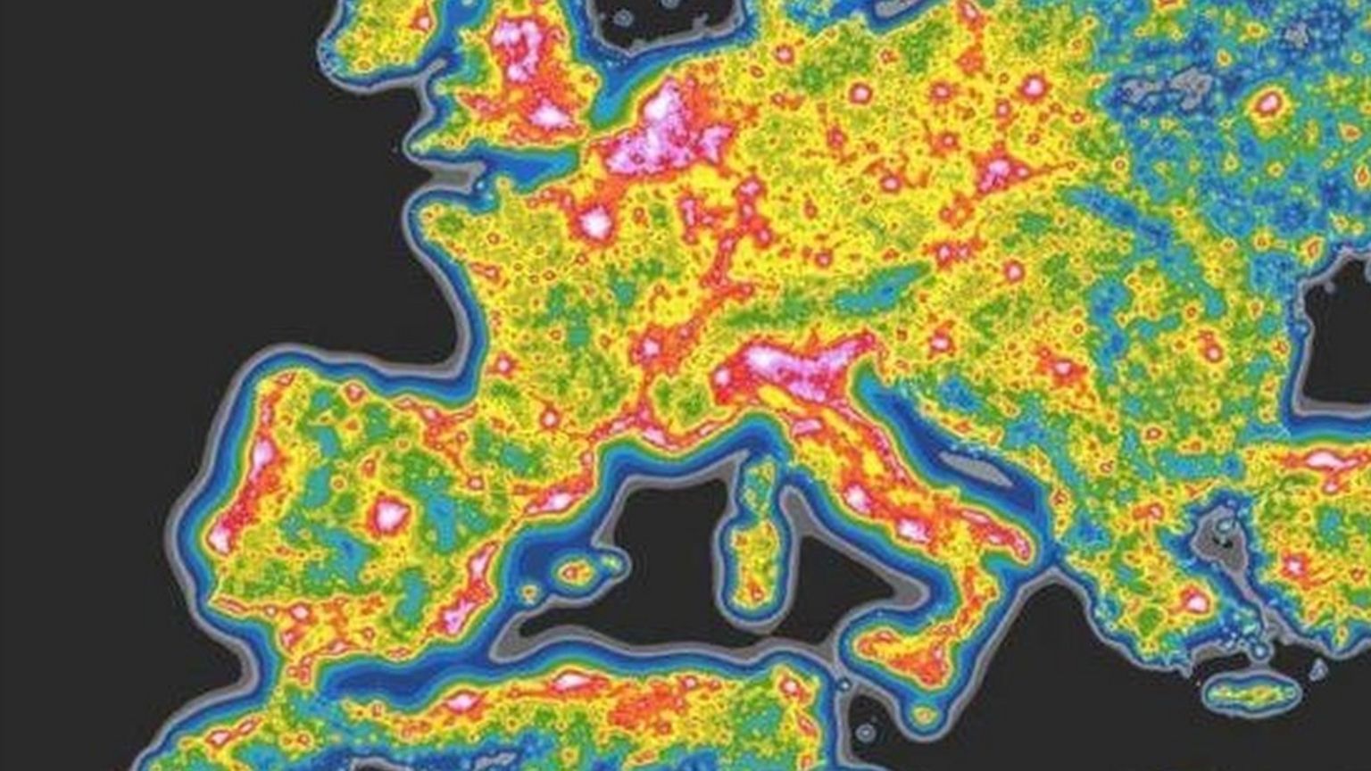 Mapa de contaminación lumínica