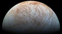 View of Europa taken in the 1990s by the Galileo spacecraft