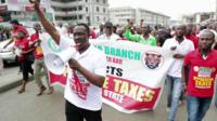 Protestors in Lagos, Nigeria