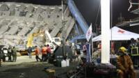 The rescue operation at the site of a collapsed building in the southern Taiwanese city of Tainan