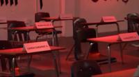 The 17 victims of the Marjory Stoneman Douglas school shooting are honoured at a Miami art exhibition.