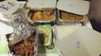 Food served on an Indian train