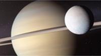 Artwork: Saturn and Enceladus