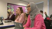 students study in classroom