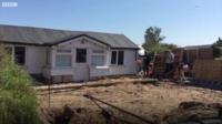 House being dragged along