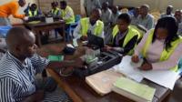 People registering to vote