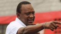 Uhuru Kenyatta addresses a crowd