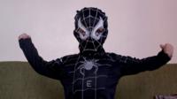 Nizar in his Spiderman costume