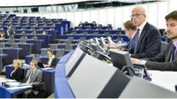 Pavel Telicka chairs a plenary sitting of the European Parliament