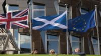 UK, Saltire and EU flags