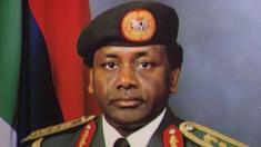 A portrait of Sani Abacha in military outfit