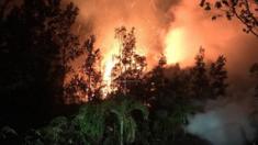 lava fissure on Makamae and Leilani Sts