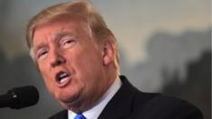 US President Donald Trump delivers a statement on Jerusalem from the Diplomatic Reception Room of the White House in Washington, DC on December 6, 2017