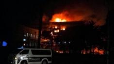 Cameroon main parliament building engulfed in flames