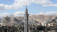 Smoke rises from beleaguered enclave of Eastern Ghouta