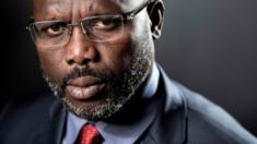 Former football player and candidate in Liberia"s presidential elections, George Weah posing during a photo session in Paris.
