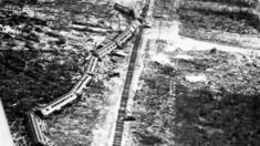 Imagen aérea del tren descarrilado