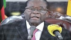 Video grab of President Mugabe reading his speech on 19 November from his official residence