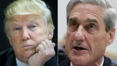 Side-by-side collage of President Trump and Robert Mueller