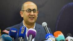 Khaled Ali speaks during a news conference in Cairo, Egypt. Photo: 24 January 2018