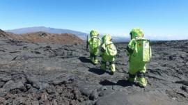 Researchers living near the active Hawaiian Volcano Mauna Loa are simulating what it's like to 