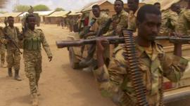 Somali troops near Kismayo, Somalia