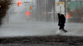Flooded street New Jersey