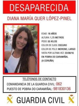 Cartel anunciando la desaparición de Diana.