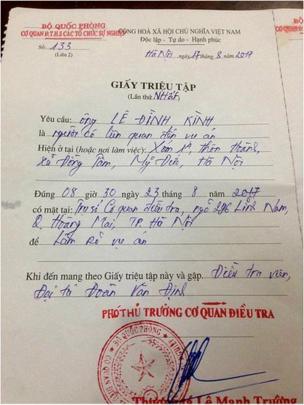Giấy triệu tập