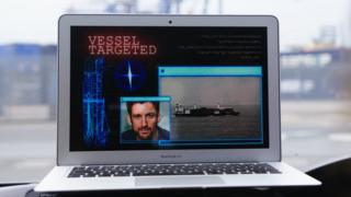 A laptop being used in a mock cyber attack