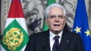 Italian President Sergio Mattarella addresses the media at the end of his meeting with the Italian parties during the third round of formal political consultations following the general elections, in Rome, Italy, 7 May 2018