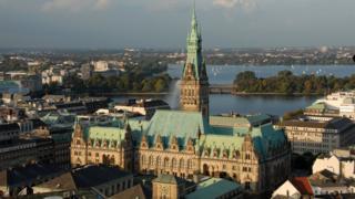 The skyline in Hamburg
