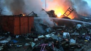 Fire at scrap metal yard in Great Rollright