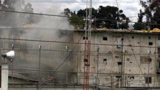 An explosion in the Modelo Prison in Bogota, Colombia, 3 July 2001.