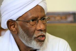Hassan al-Turabi giving an interview in January 2011