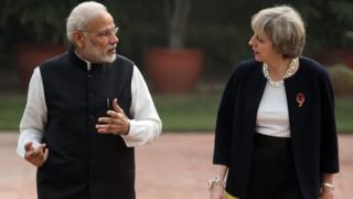 Narendra Modi and Theresa May