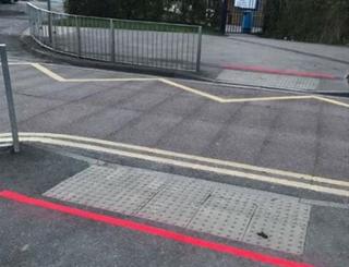 Red lines on crossing