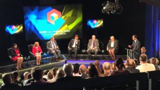 Entrepreneur Madi Sharma, MEP Glenis Willmott and Ken Clarke MP argued in favour of remain while MP Andrew Bridgen, MEP Roger Helmer and businesswoman Julie Price