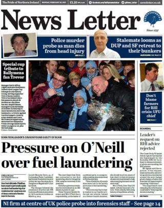 Newsletter front page - Monday 20 February