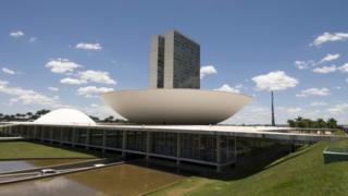 The seat of both chambers of Brazil Congress in Brazil's capital, Brasilia.
