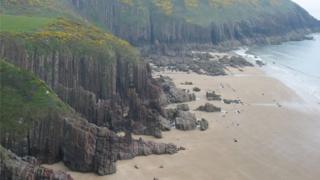 Manorbier beach
