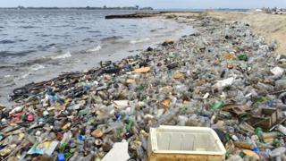 Plastic on Ivory Coast beach