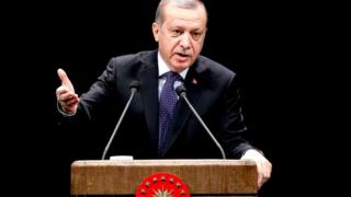Erdoğan kürsüde