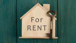 Rent sign and key