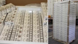 Cigarettes were hidden in boxes marked "electrical items"
