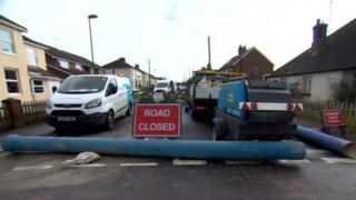 Closed road