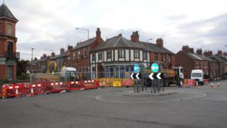 Road closures in Wrexham following gas leak