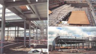 Work site: Steven Stewart landed on steel mesh after falling