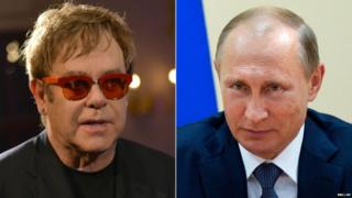 Sir Elton John and Russian President Vladimir Putin